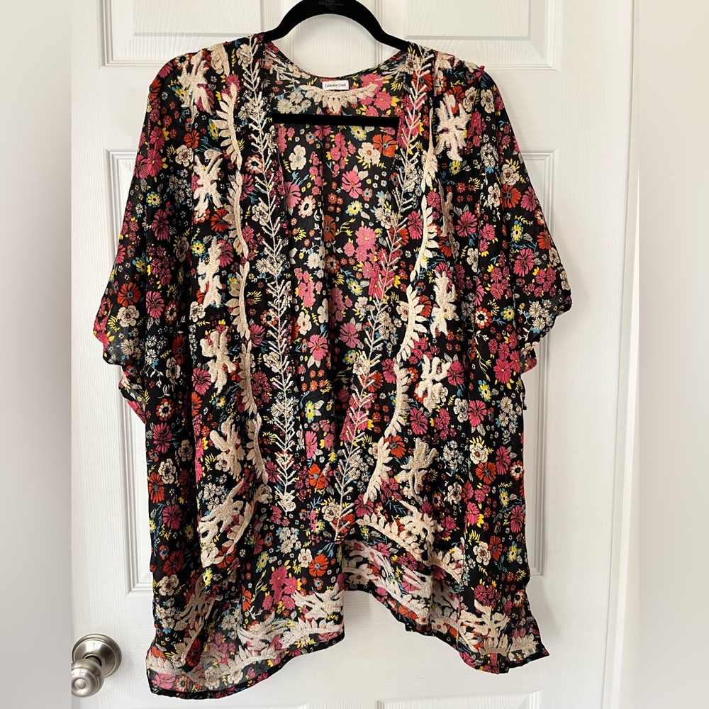 Cold water Creek Botanical Garden Scarf Vest/Topper NWT